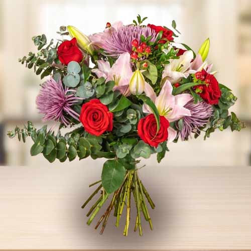 Lovely Roses And Blooms Bouquet