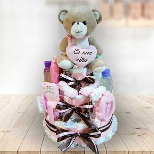Baby Girl Celebration Diaper Cake